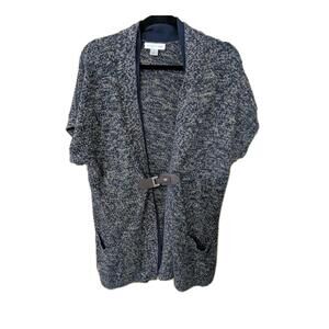 Christopher & Banks XL Tunic Blue Buckle Cardigan Sweater Pockets